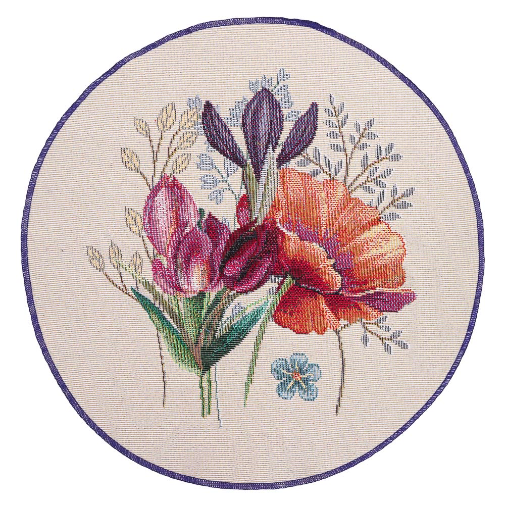 Tapestry coasters set of 6 «Wildflowers» Limaso Textile