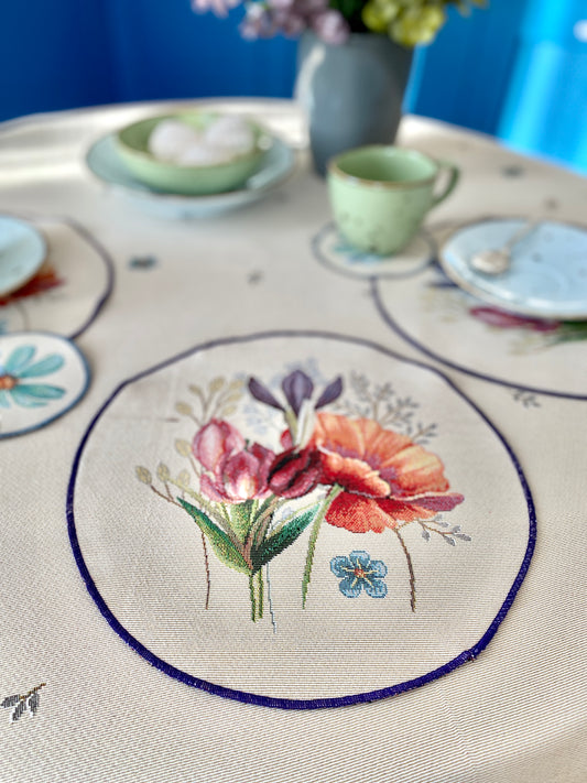 Tapestry coasters set of 6 «Wildflowers»