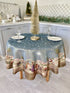Round Christmas tablecloth «Nativity scene» with golden thread