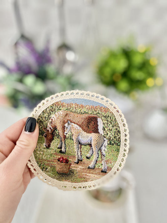 Tapestry coasters set of 6 «Village»