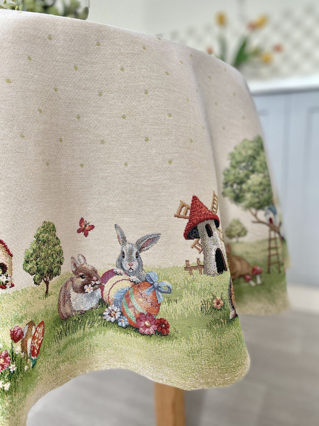 Round Easter tapestry tablecloth «Easter mood» Limaso Textile