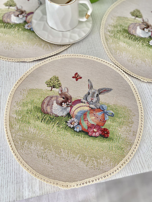 Easter tapestry coasters set of 6 «Easter mood»