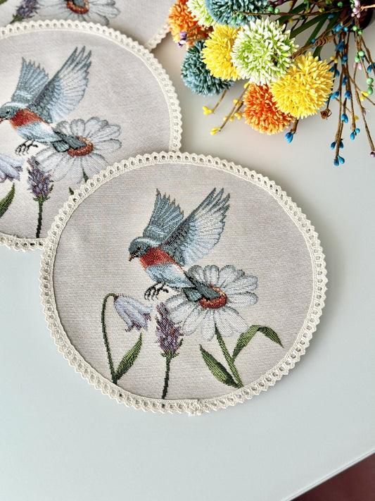 Tapestry coasters set of 6 «Spring Delight»