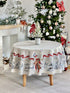Round Christmas tablecloth «Christmas News» with silver thread