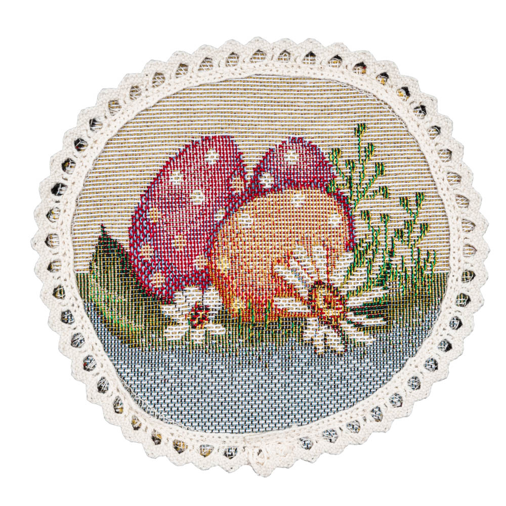 Easter tapestry coasters set of 6 «Happy Easter» Limaso Textile