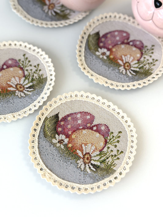 Easter tapestry coasters set of 6 «Happy Easter»