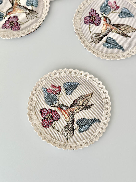 Tapestry coasters set of 6 «Spring Flowers»