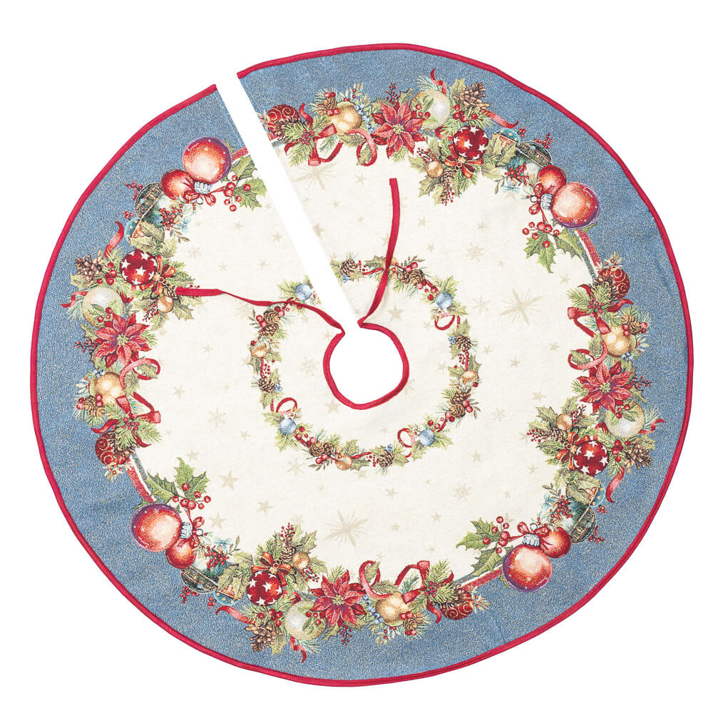 Christmas Tree skirt «Christmas Glow» with Golden Lurex - Luxury Tapestry - Textile4Family