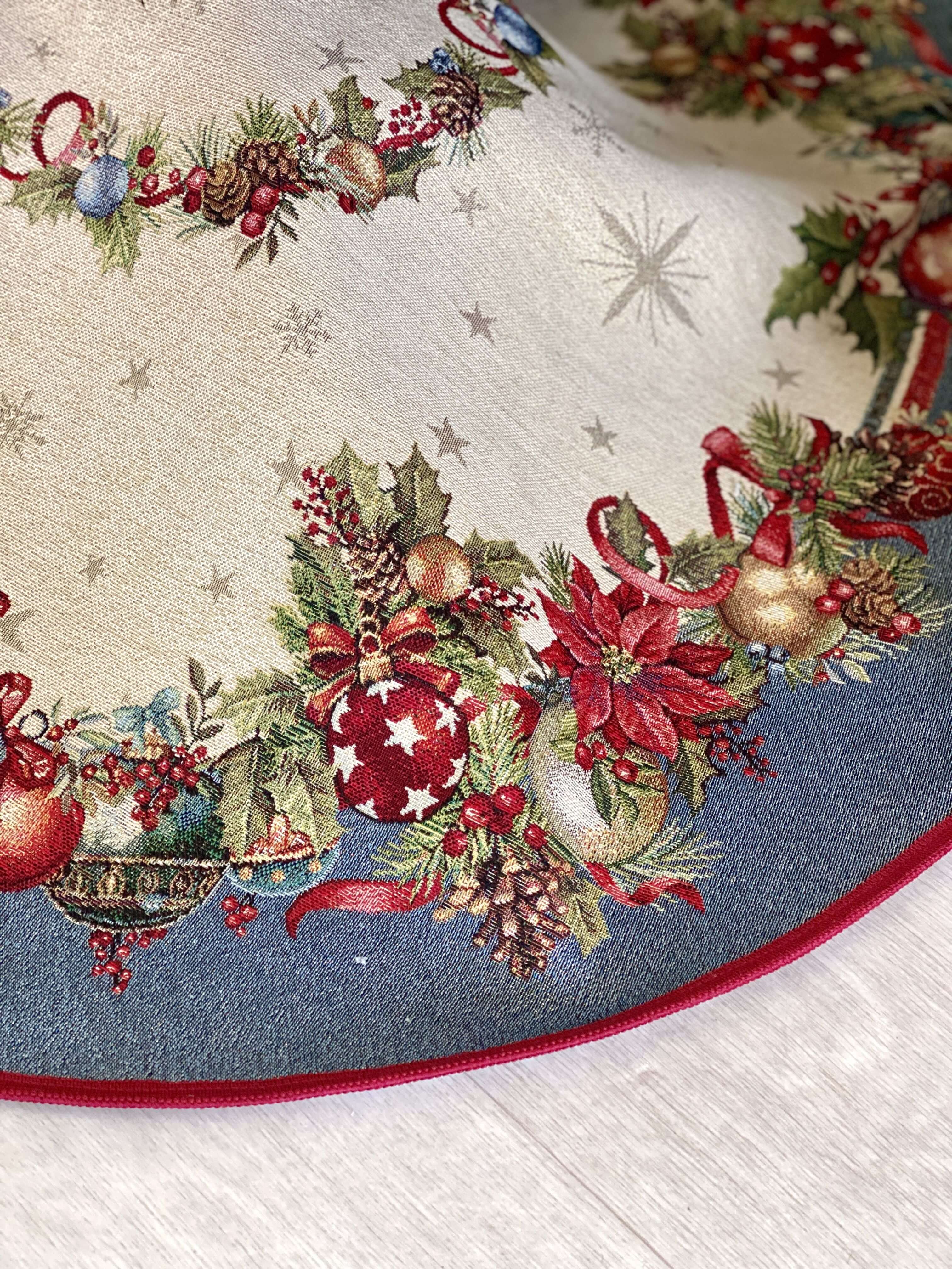 Christmas Tree skirt «Christmas Glow» with Golden Lurex - Luxury Tapestry - Textile4Family