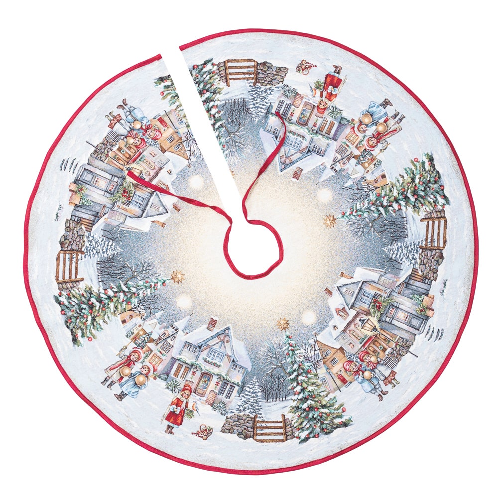Christmas Tree skirt «Magical Winter Eve»  - Luxury Tapestry