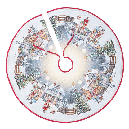 Christmas Tree skirt «Magical Winter Eve»  - Luxury Tapestry