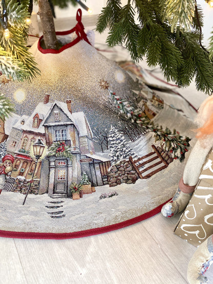Christmas Tree skirt «Magical Winter Eve»  - Luxury Tapestry