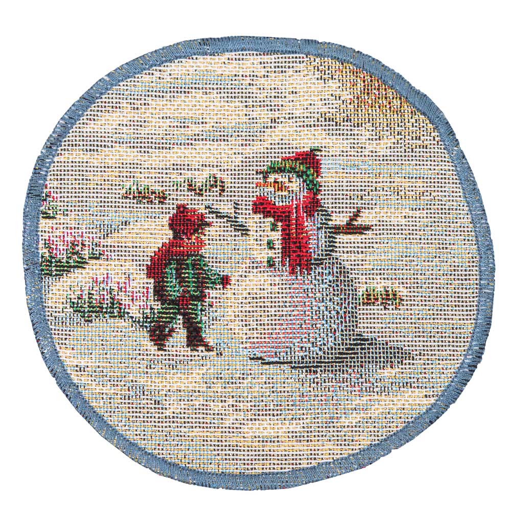 Christmas cup placemat «Christmas in Highlands» with golden thread