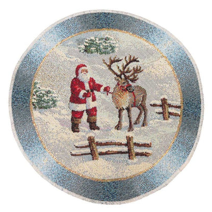 Christmas cup placemat «Christmas in Highlands» with golden thread