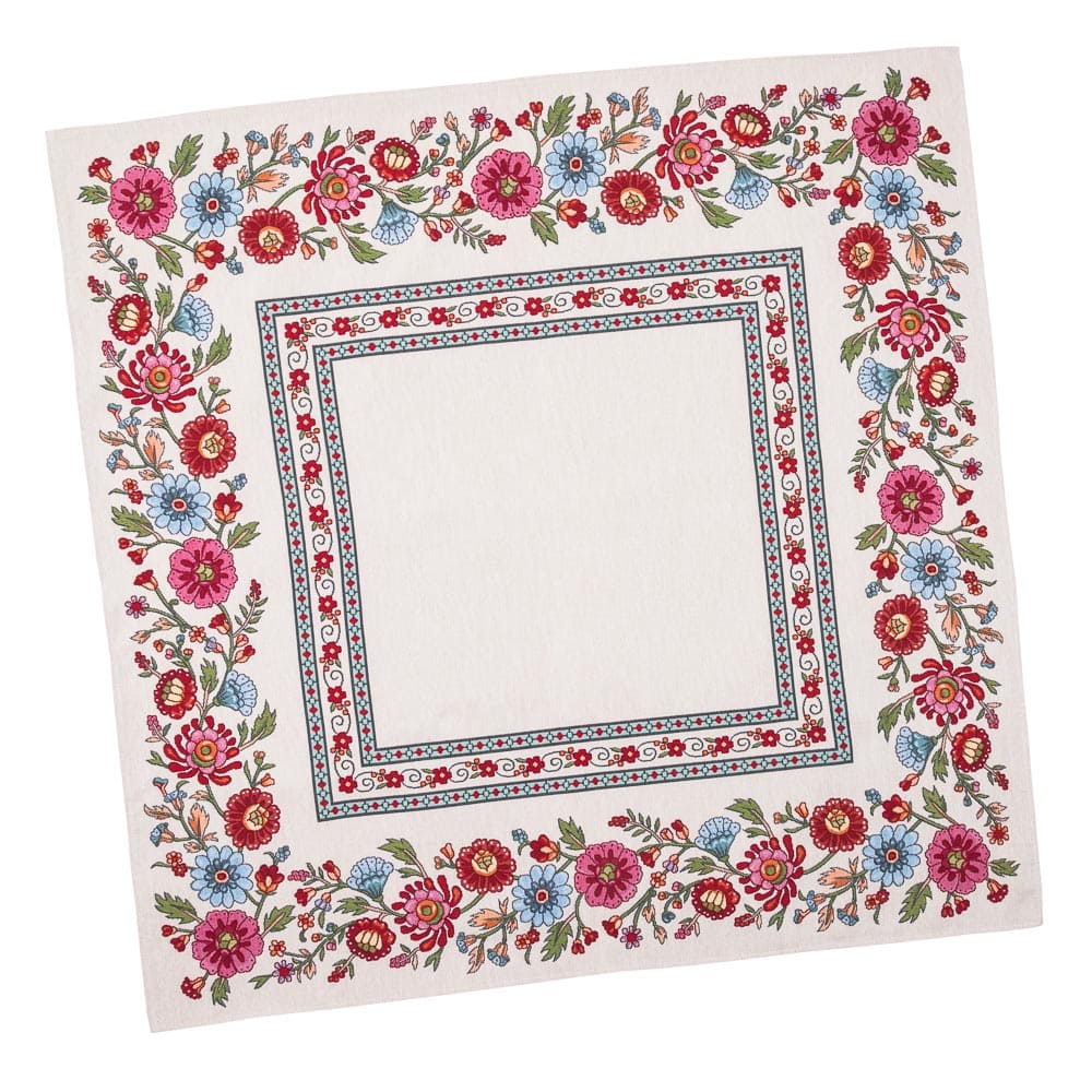 Square tablecloth «Folk Floral» - Premium Tapestry - Textile4Family