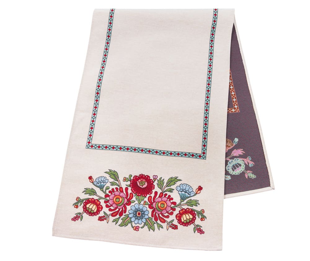 Table Runner «Folk Floral» - Premium Tapestry - Textile4Family