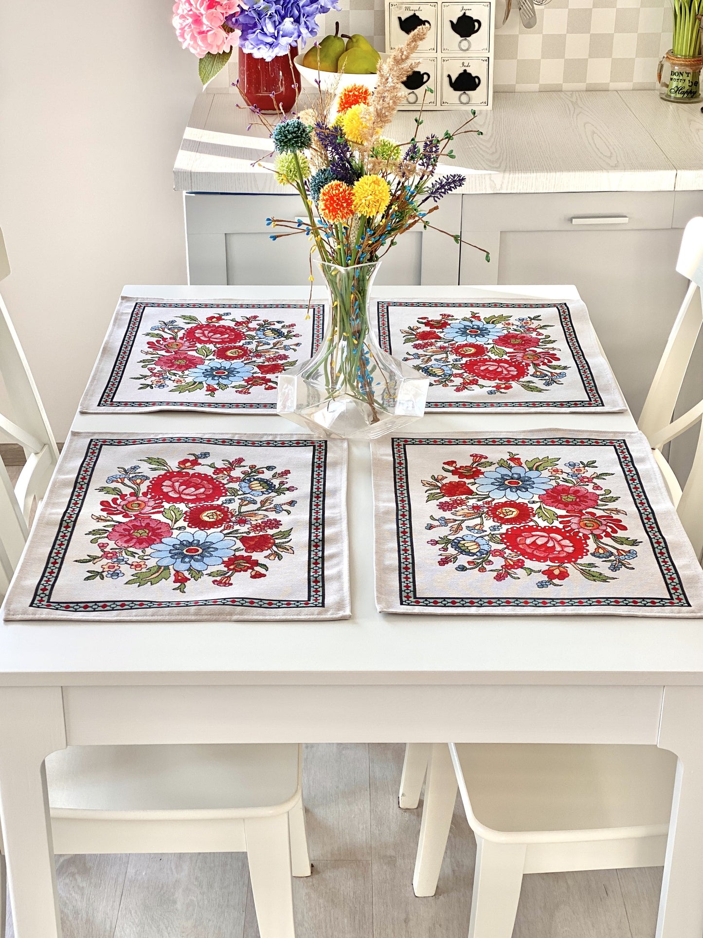 Placemat set «Folk Floral» - Premium Tapestry - Textile4Family