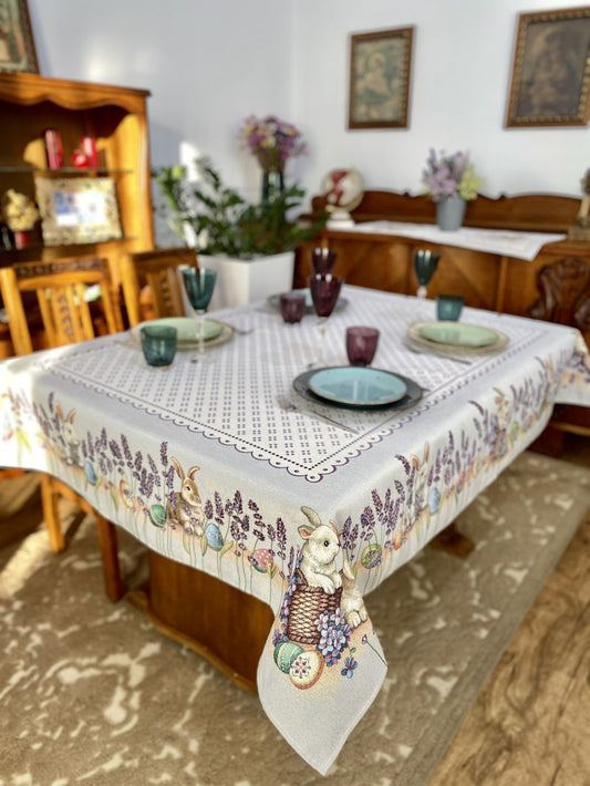 Easter tapestry tablecloth «Lavender bunny»