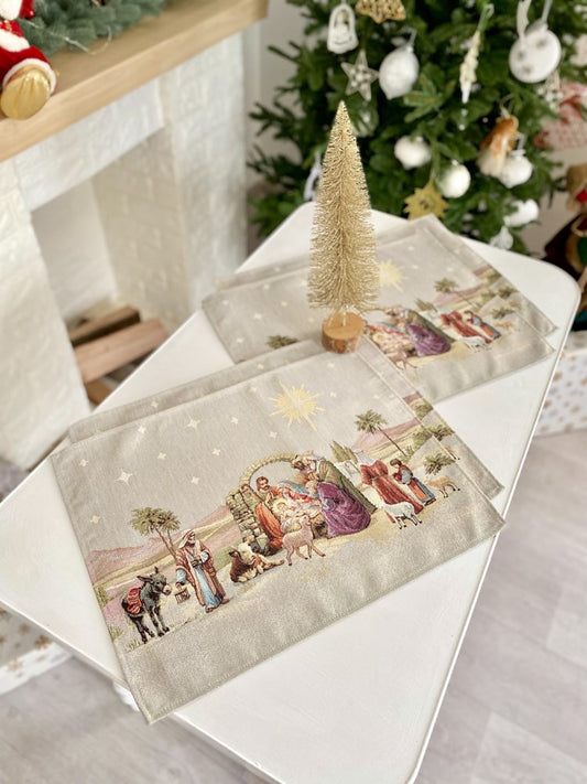 Christmas Placemat «Nativity» with golden thread