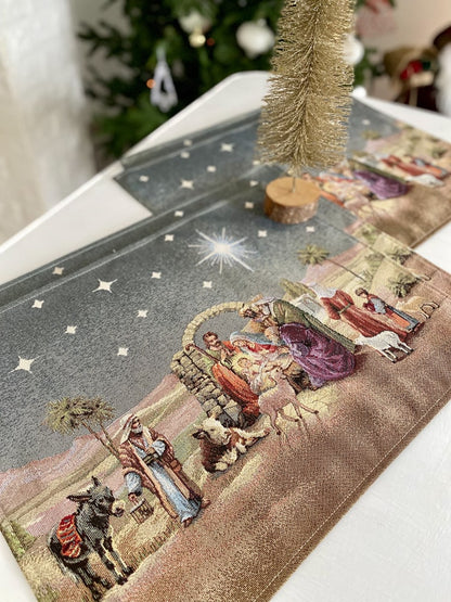 Christmas tapestry Placemats «Nativity scene» with golden thread