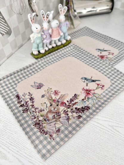 Easter tapestry Placemats set «Lavender holiday»