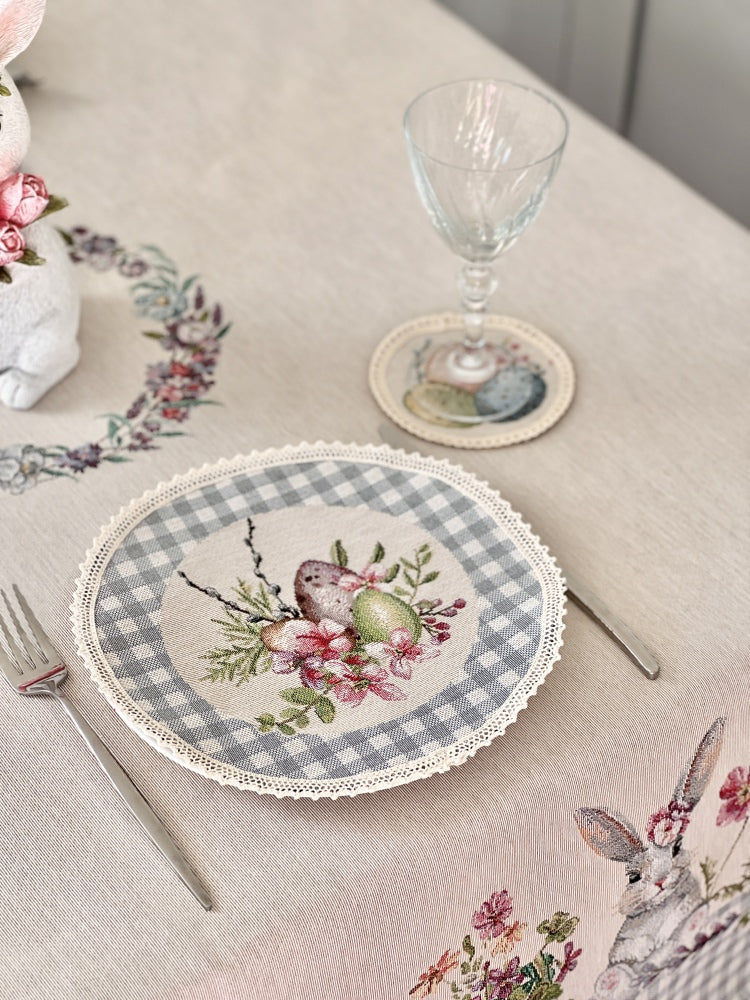Easter tapestry coasters set of 6 «Lavender holiday» Limaso Textile