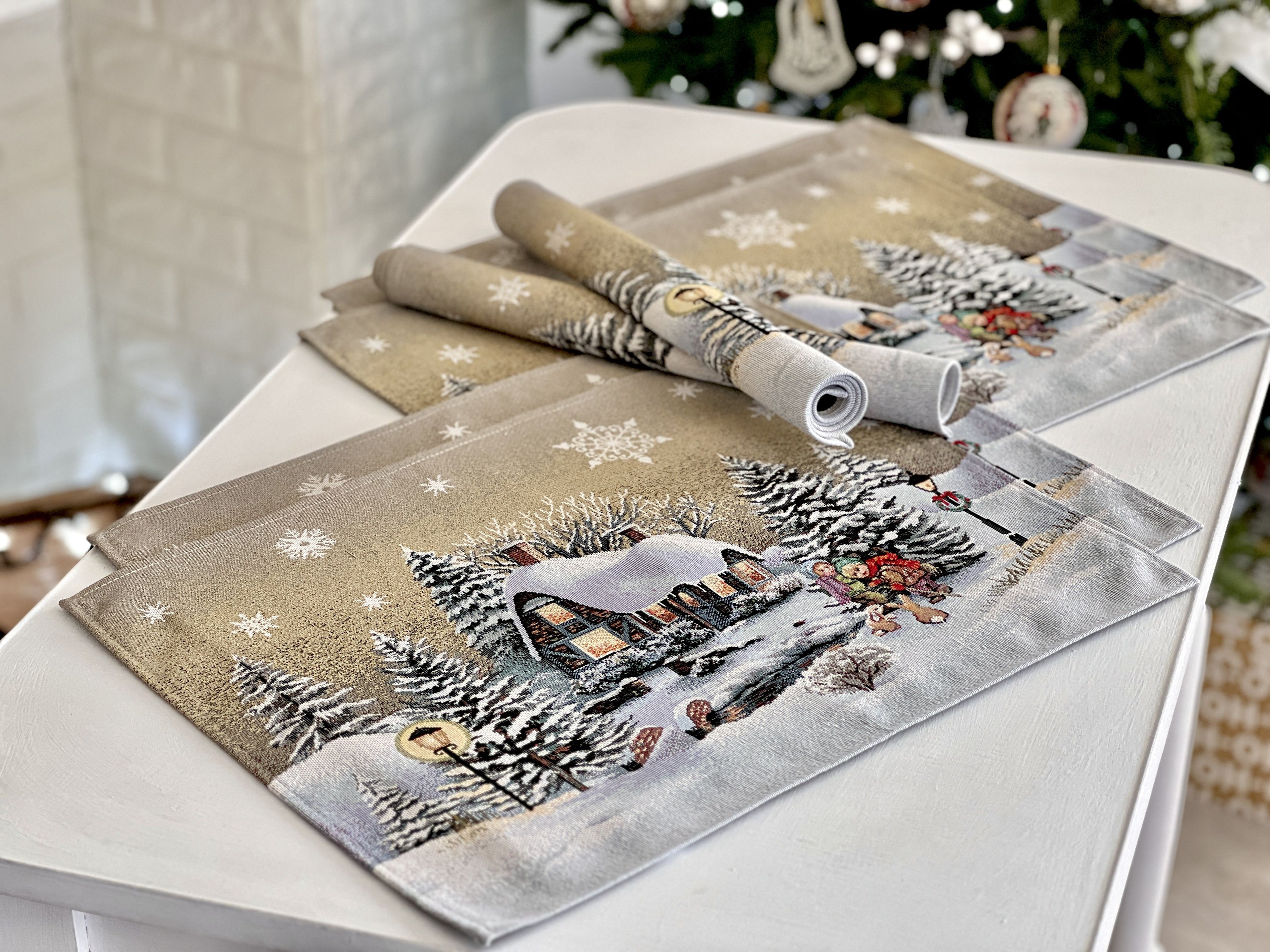Winter Holiday Placemat «Winter Day Magic» without lurex Limaso Textile