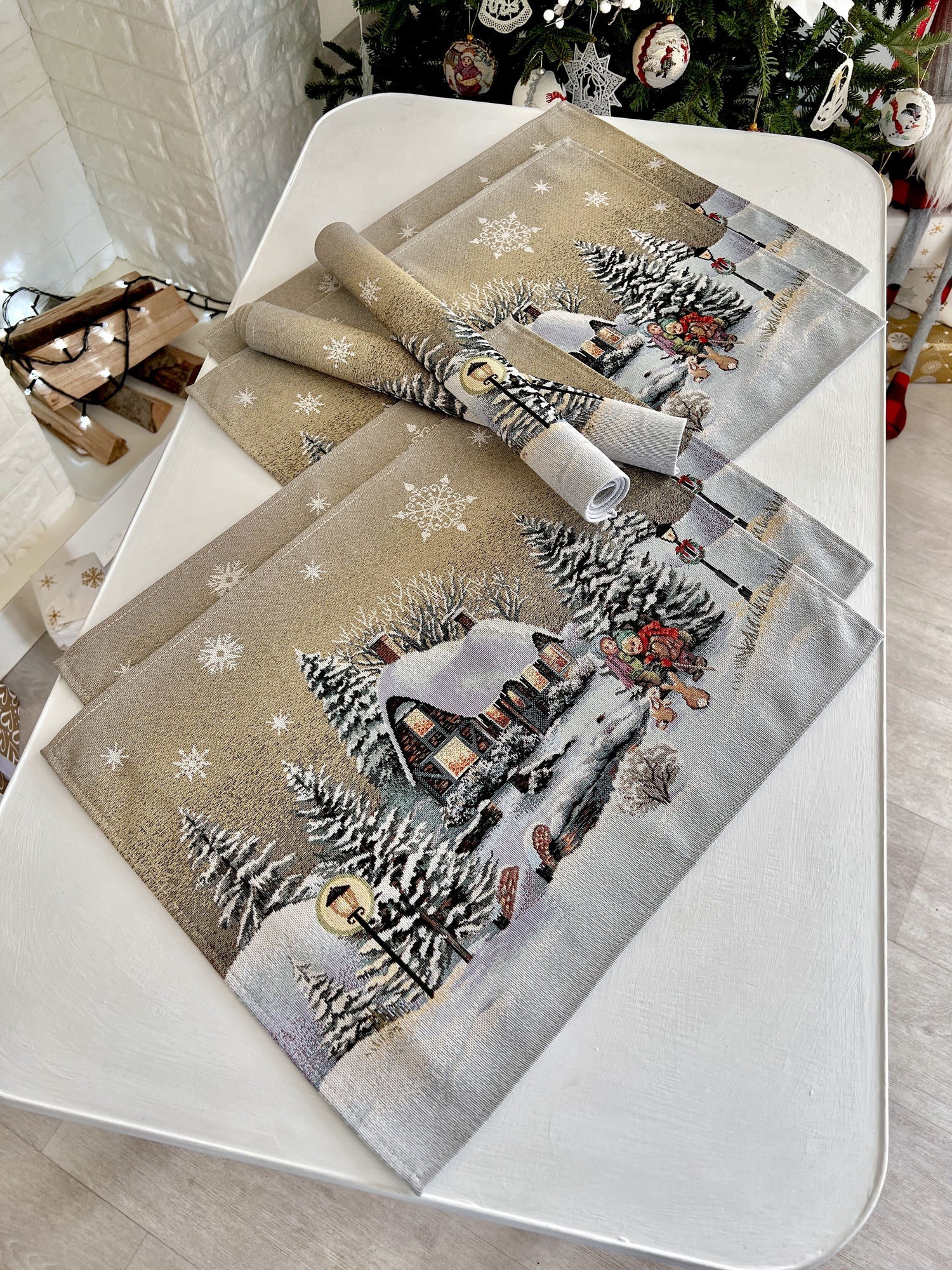Winter Holiday Placemat «Winter Day Magic» without lurex Limaso Textile