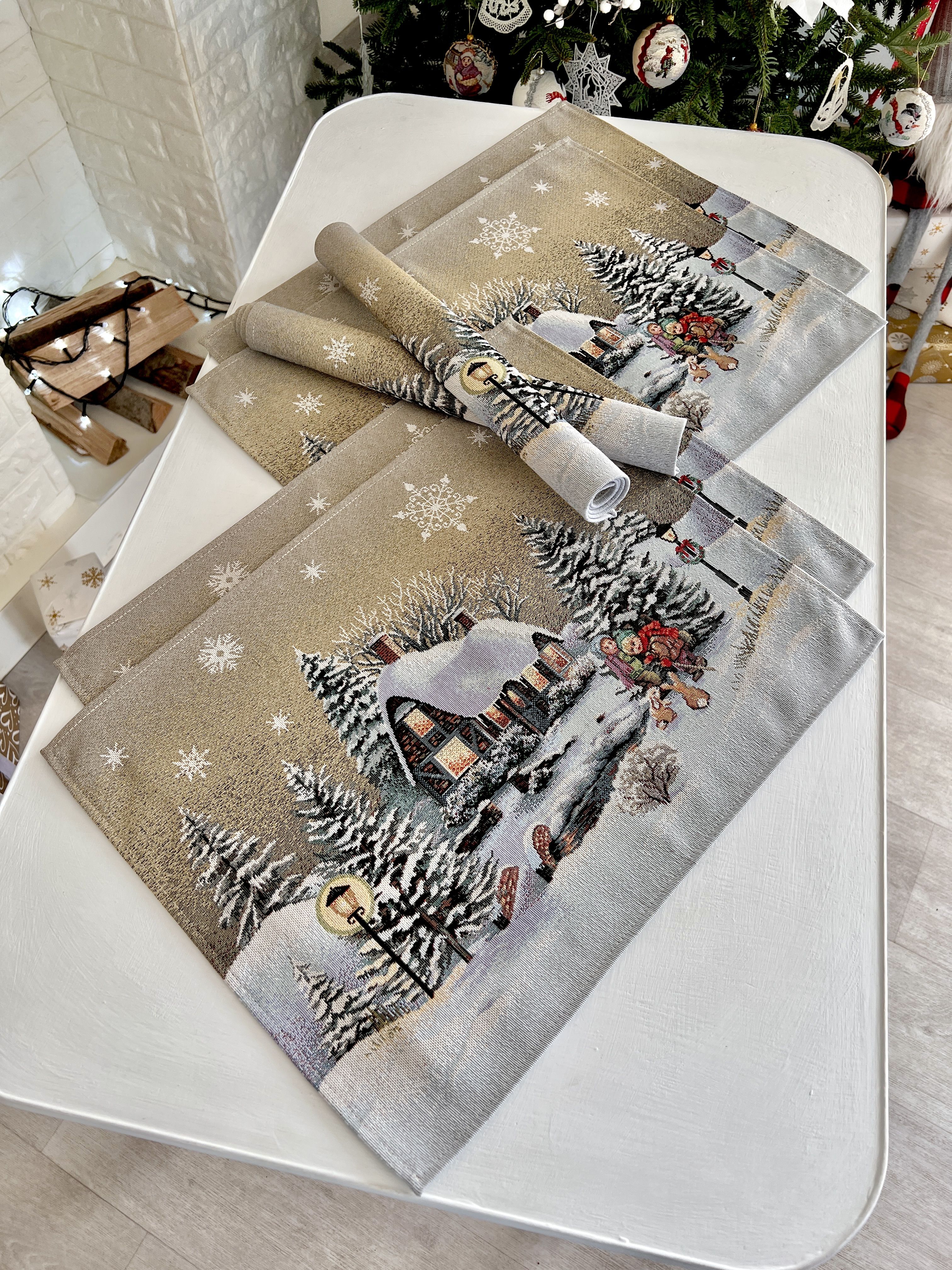 Winter Holiday Placemat «Winter Day Magic» without lurex Limaso Textile