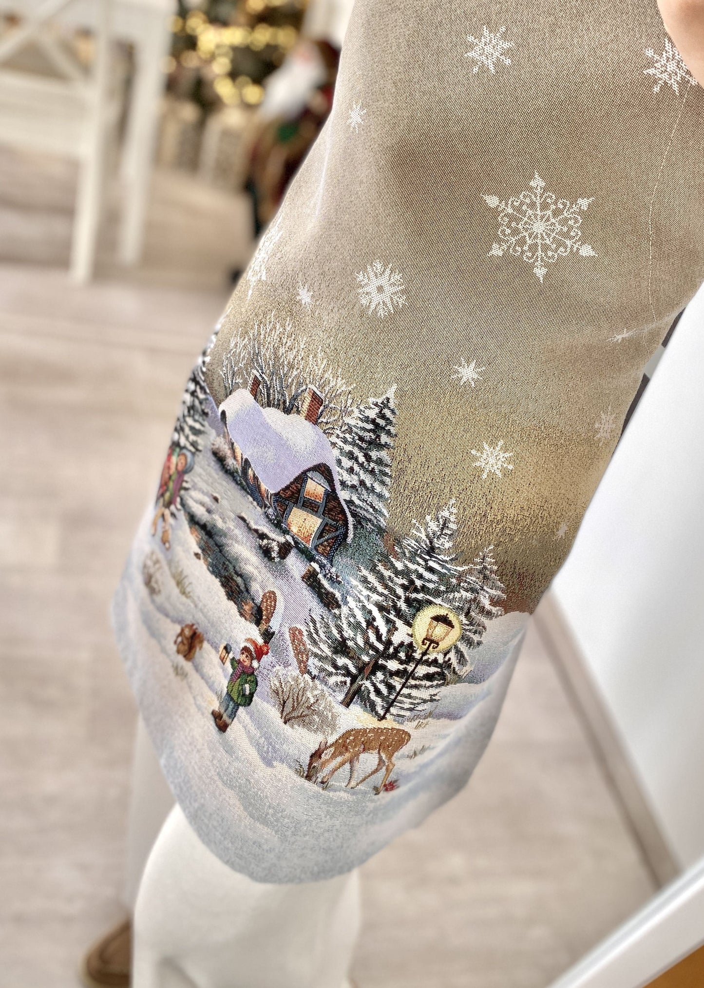 Xmas kitchen apron «Winter Day Magic» without lurex