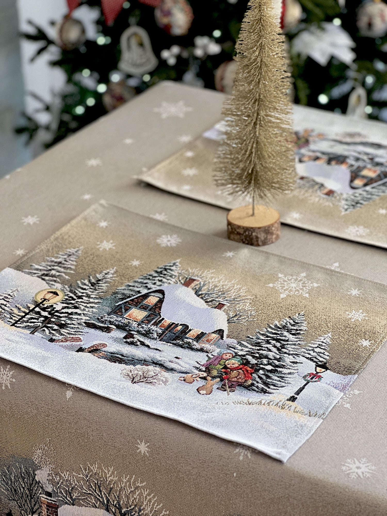 Winter Holiday Placemat «Winter Day Magic» without lurex Limaso Textile