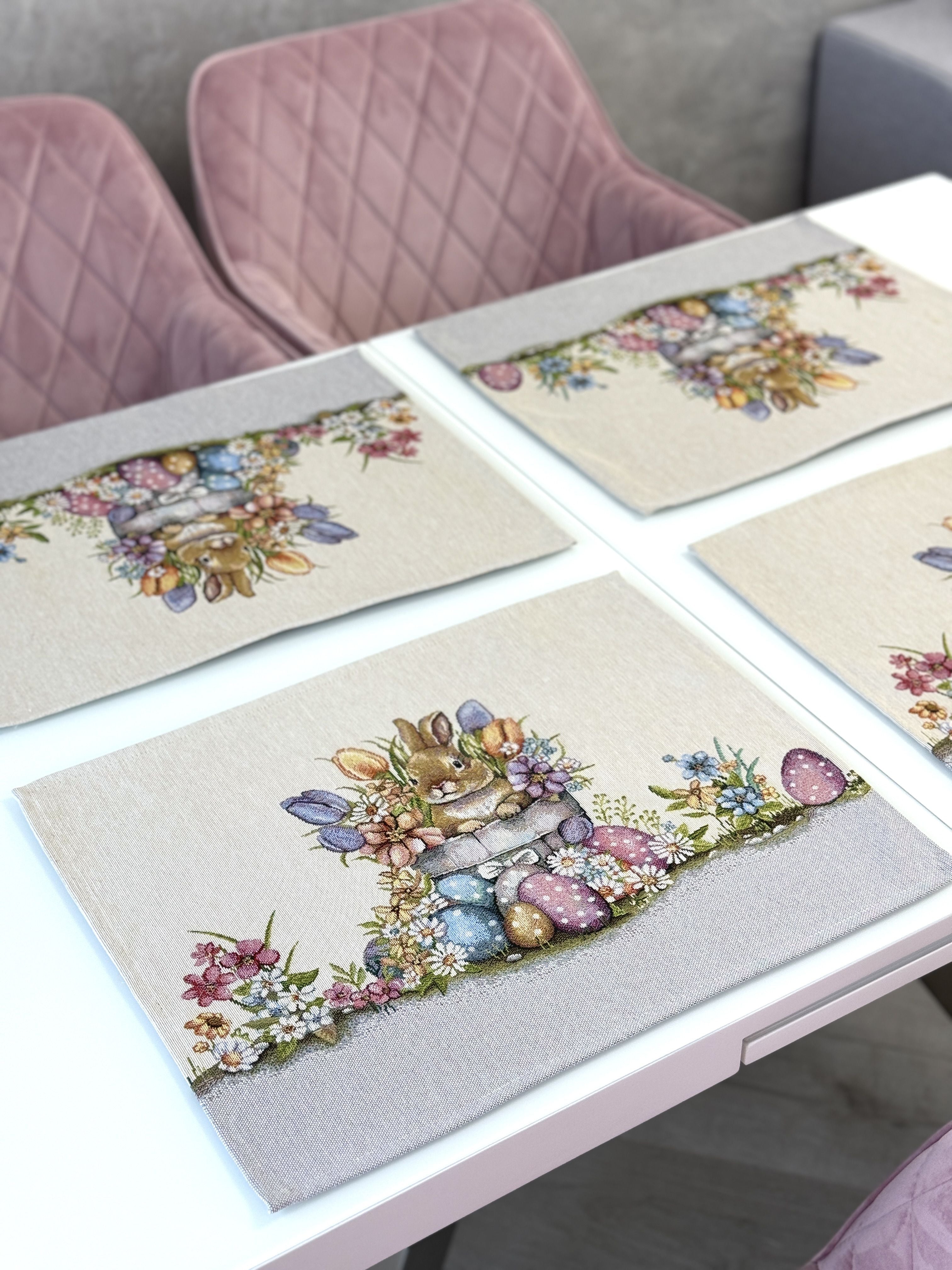 Easter tapestry Placemats set «Happy Easter» Limaso Textile