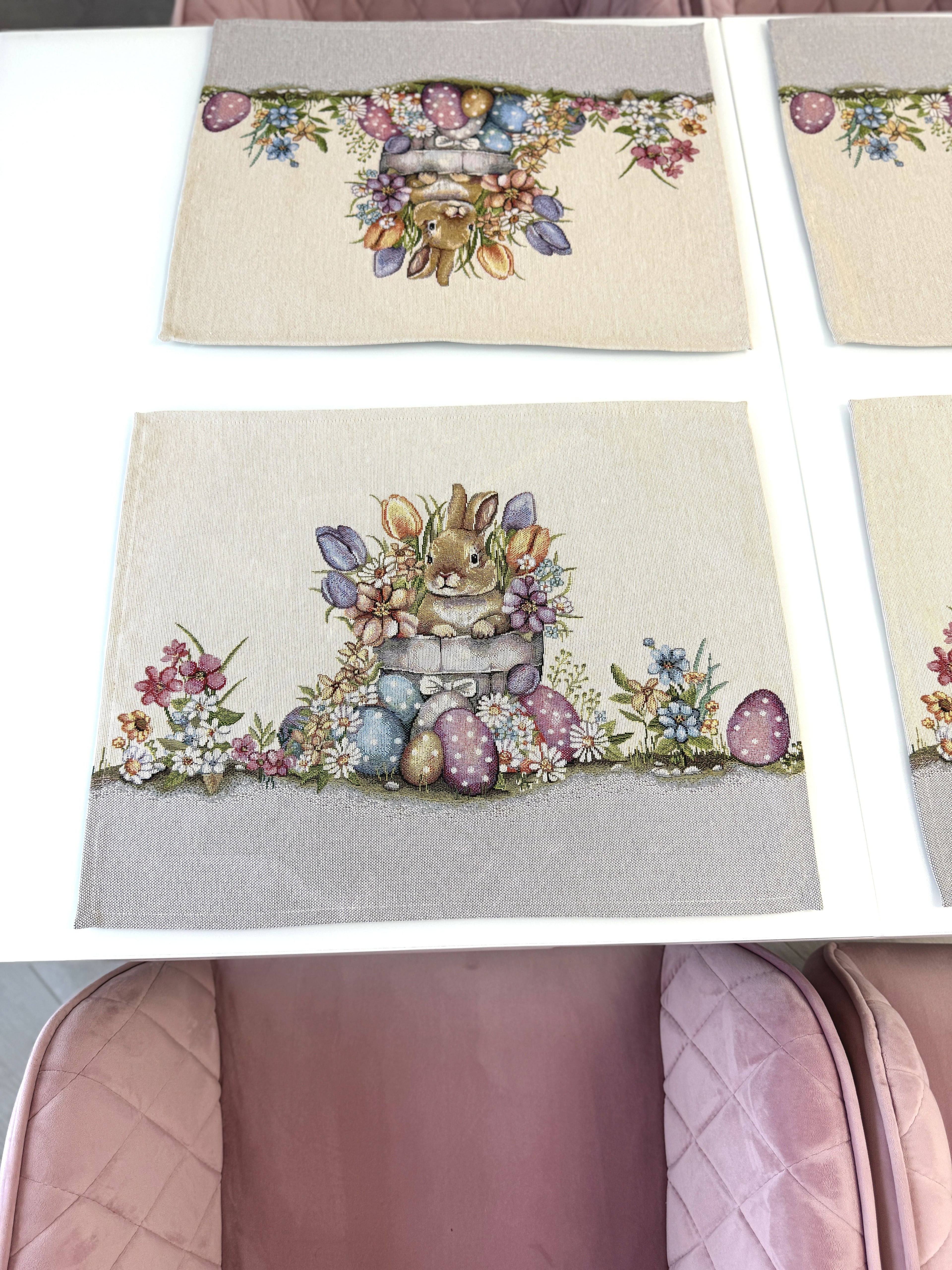 Easter tapestry Placemats set «Happy Easter» Limaso Textile