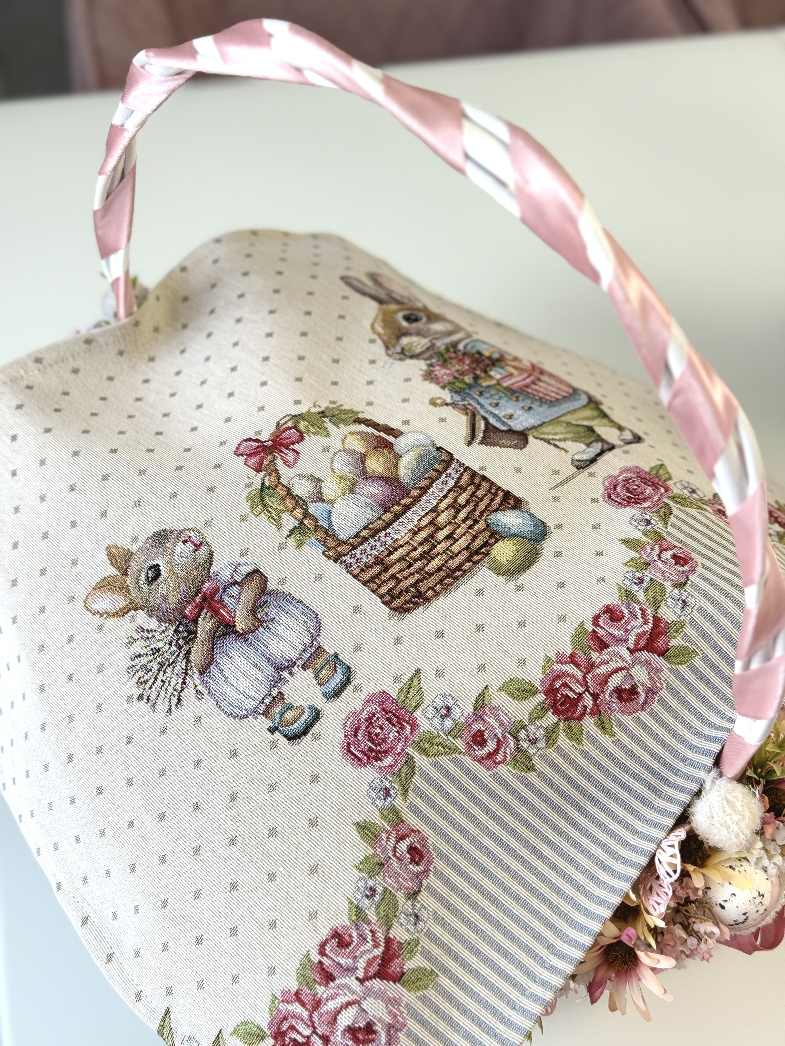Easter tapestry Placemats set «Bunny in Roses» Limaso Textile