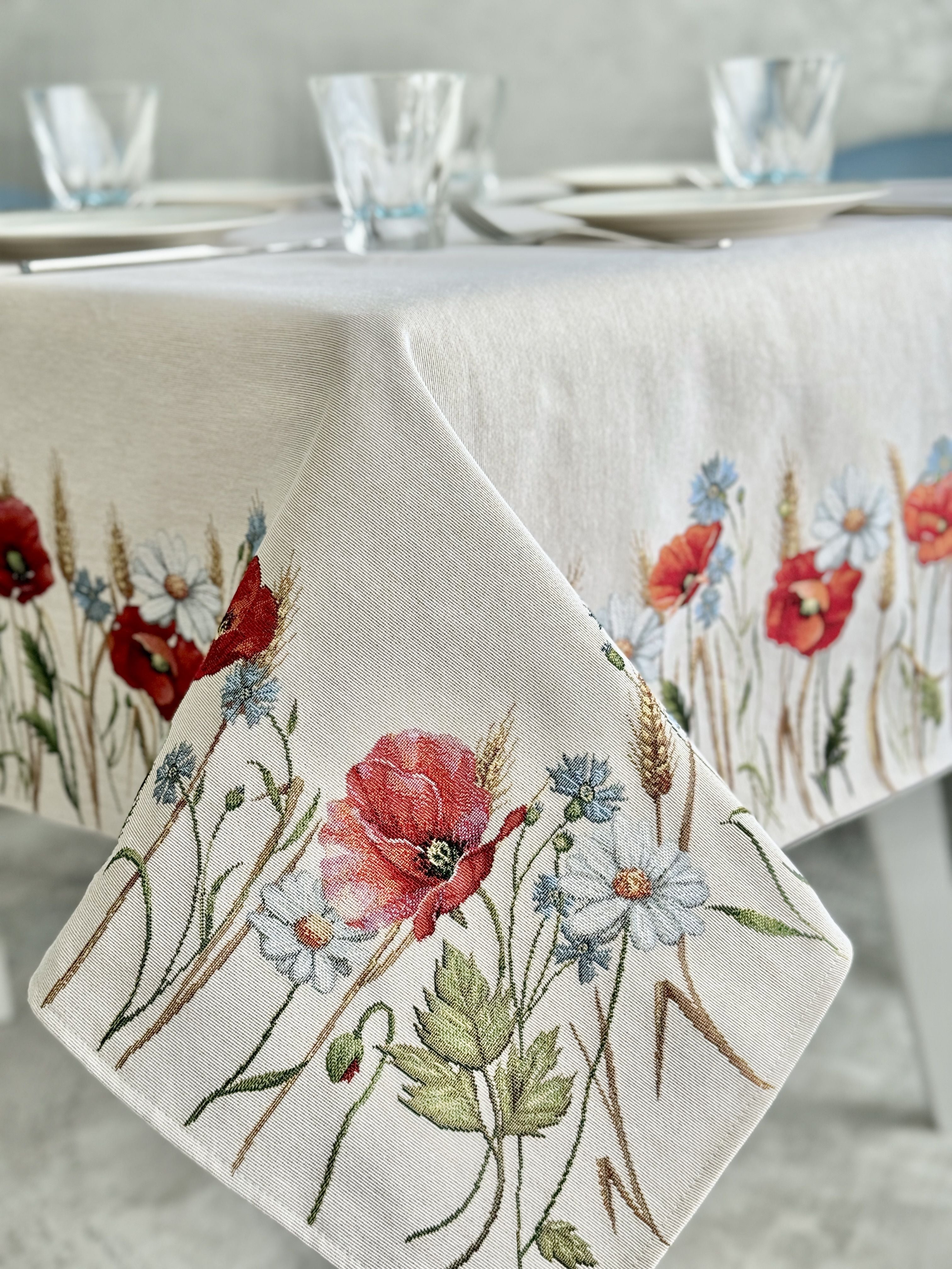 Tapestry tablecloth «Poppies and daisies» Limaso Textile