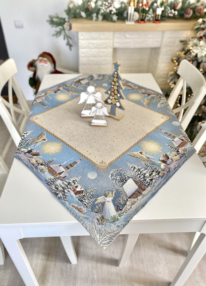 Christmas tapestry tablecloth «Christmas star» with silver thread