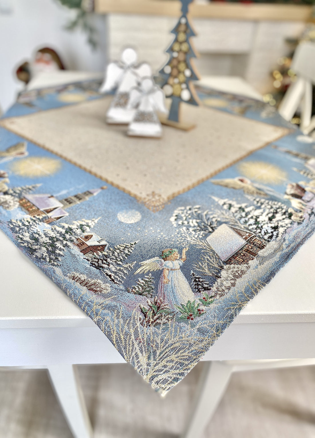 Christmas tapestry tablecloth «Christmas star» with silver thread