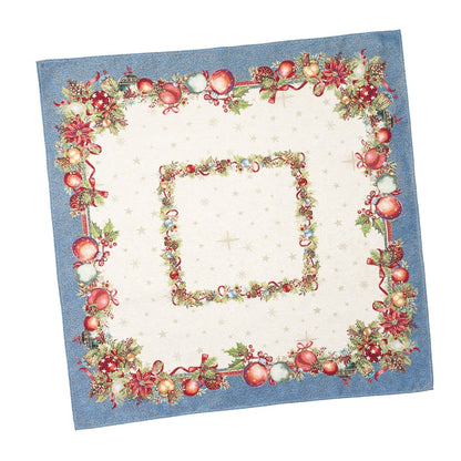 Christmas Tablecloth «Christmas Glow» with Golden Lurex - Luxury Tapestry
