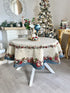 Christmas Round Tablecloth «Christmas Glow» with Golden Lurex - Luxury Tapestry - Textile4Family