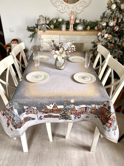 Christmas Tablecloth «Magical Winter Eve»  - Luxury Tapestry