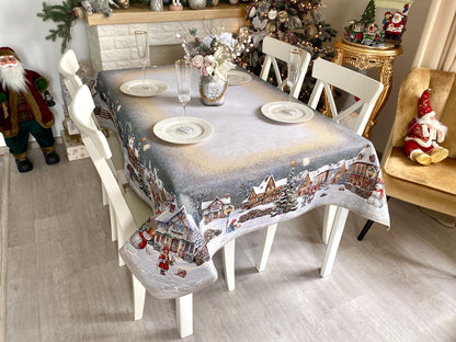 Christmas Tablecloth «Magical Winter Eve»  - Luxury Tapestry