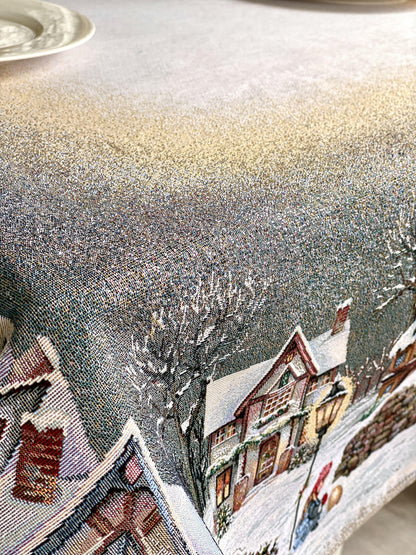 Christmas Tablecloth «Magical Winter Eve»  - Luxury Tapestry