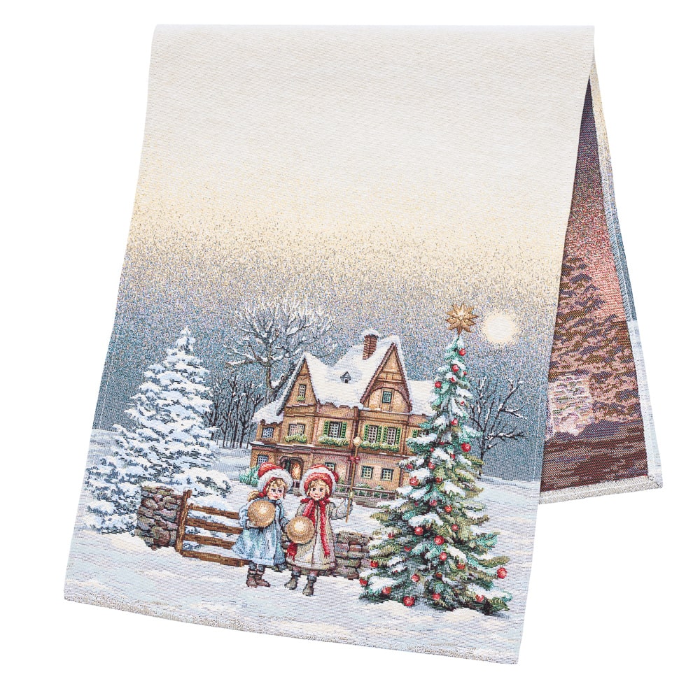 Christmas Table Runner  «Magical Winter Eve»  - Luxury Tapestry