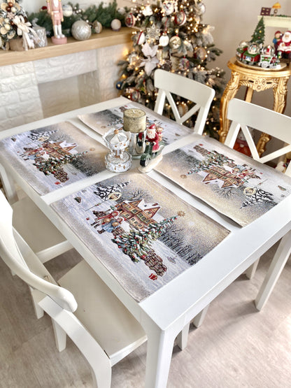Christmas Placemat set «Magical Winter Eve»  - Luxury Tapestry
