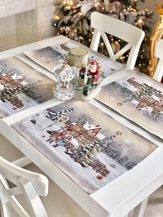 Christmas Placemat set «Magical Winter Eve»  - Luxury Tapestry