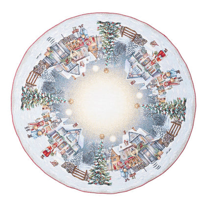 Christmas Round Tablecloth «Magical Winter Eve»  - Luxury Tapestry