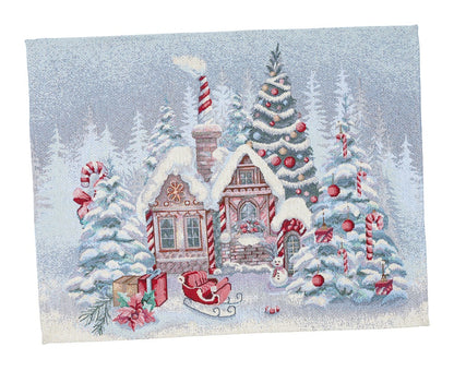 ChristmasPlacemat set«Sweet Gingerbread Nights»with Silver Lurex- Premium Gobelin