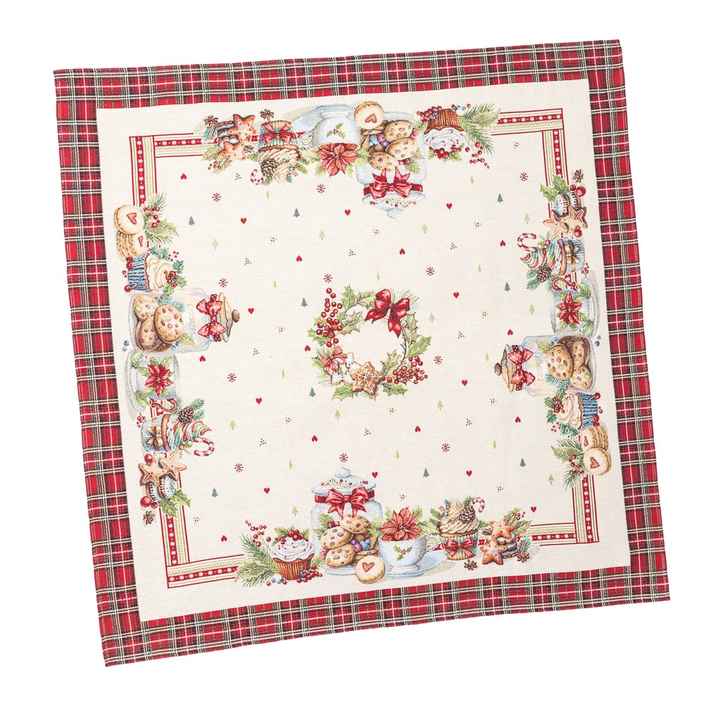 Christmas Tablecloth «Sweet Dreams» with Golden Lurex - Premium Gobelin - Textile4Family