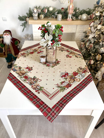 Christmas Tablecloth «Sweet Dreams» with Golden Lurex - Premium Gobelin