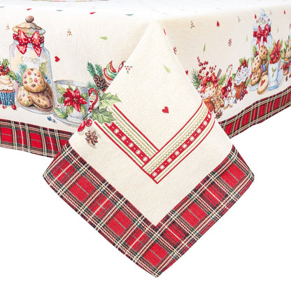 Christmas Tablecloth «Sweet Dreams» with Golden Lurex - Premium Gobelin